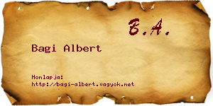 Bagi Albert névjegykártya